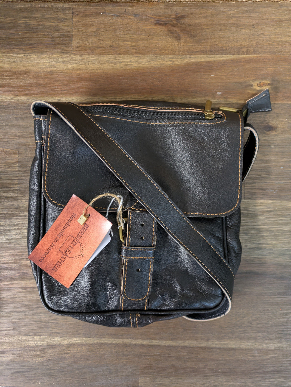 Sample - Small Messenger Bag in Black with Buckle