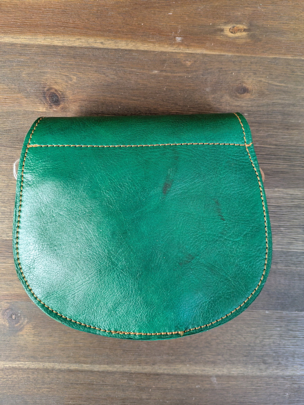 Sample - Small Embossed Saddle Bag in Green