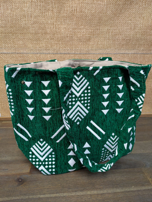 Sample - The Nador Small Expandable Fabric Tote in Green