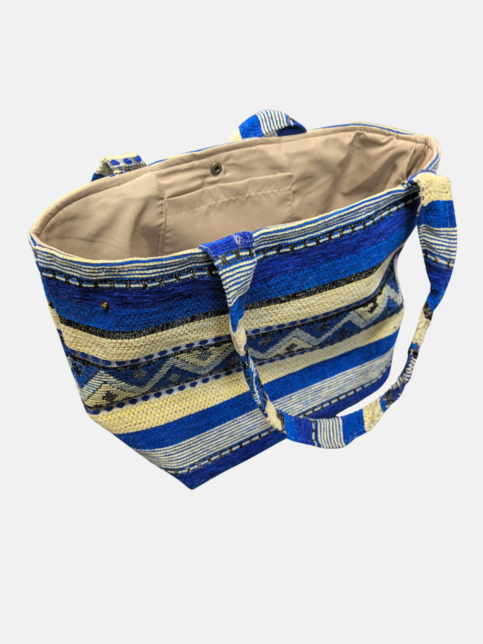 The Nador Small Expandable Fabric Tote in Blue