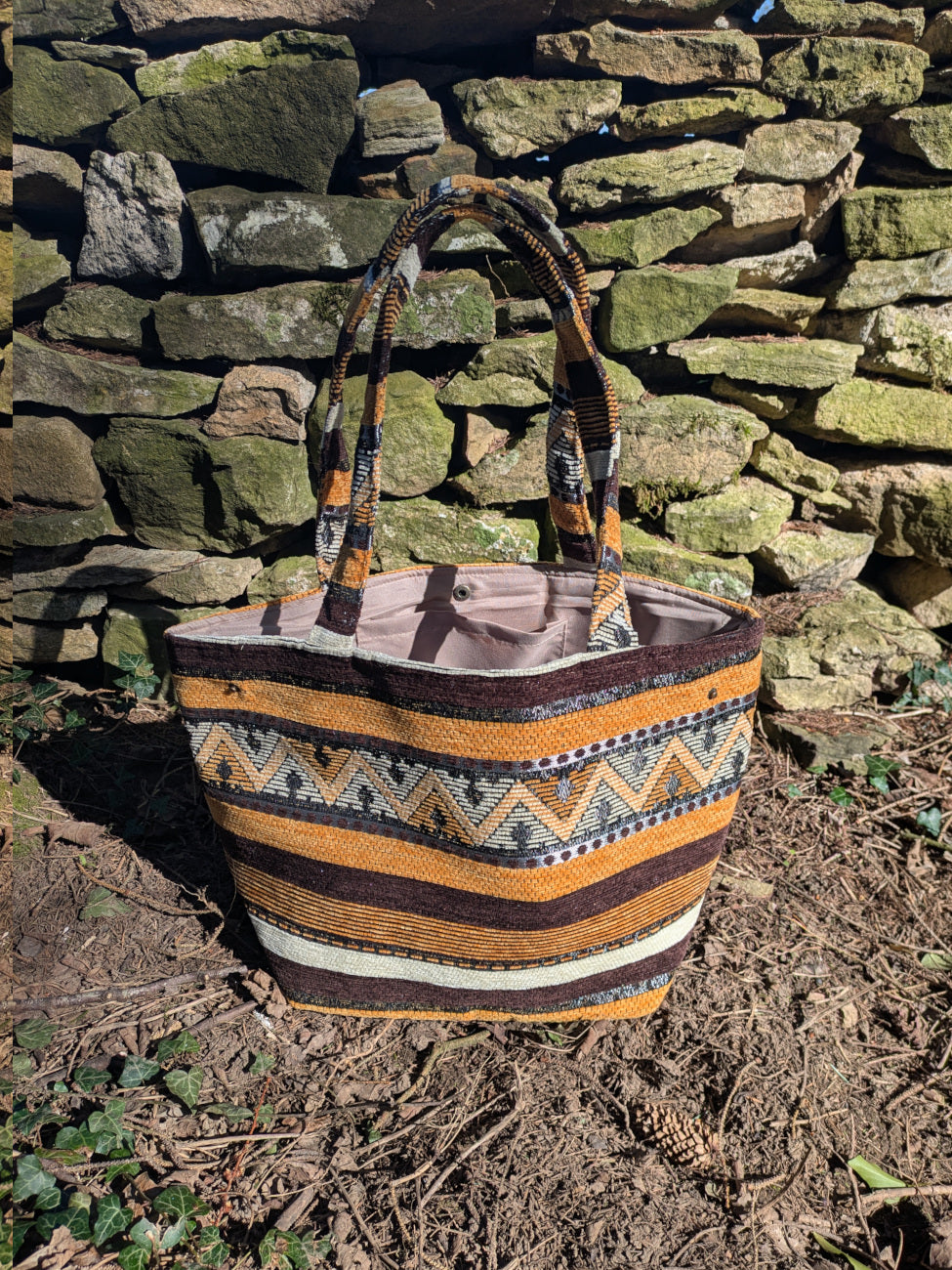 The Nador Small Expandable Fabric Tote in Yellow