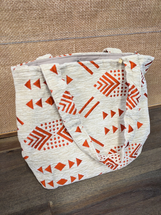 Sample - The Nador Small Expandable Fabric Tote in Cream