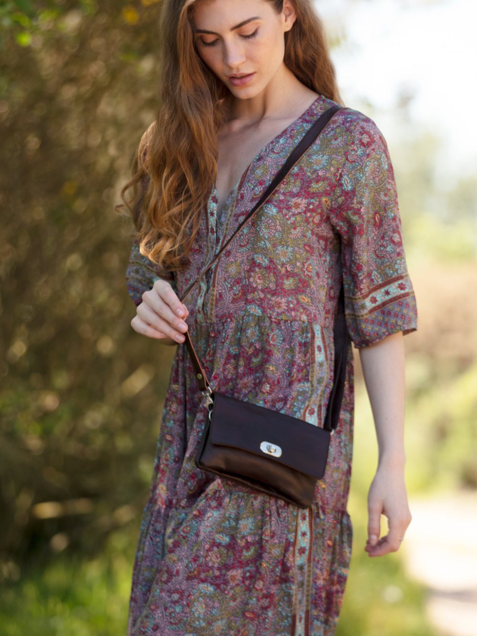 Soft Shoulder Bag in Dark Brown