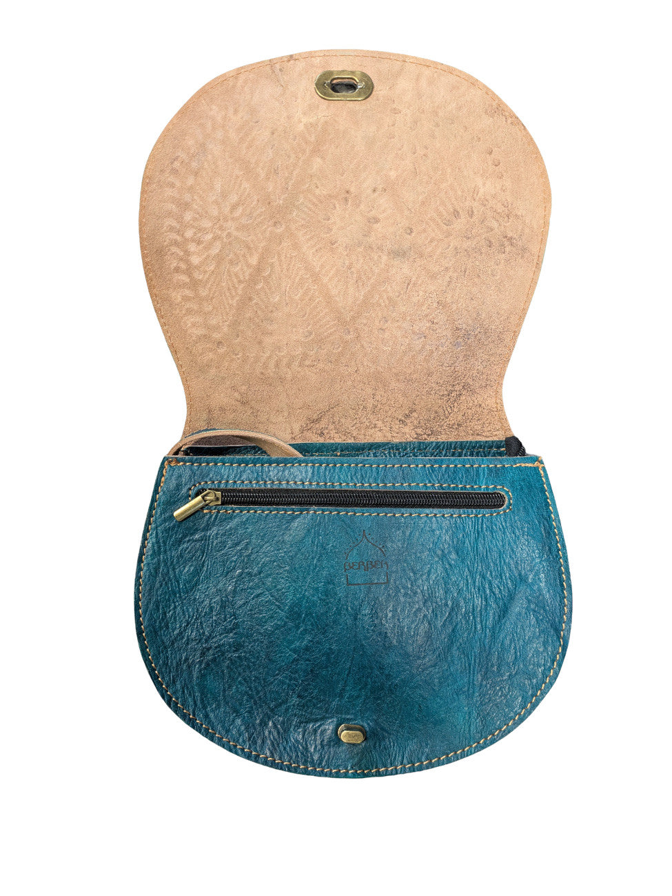 Second - The Temara Embossed Saddle Bag in Teal