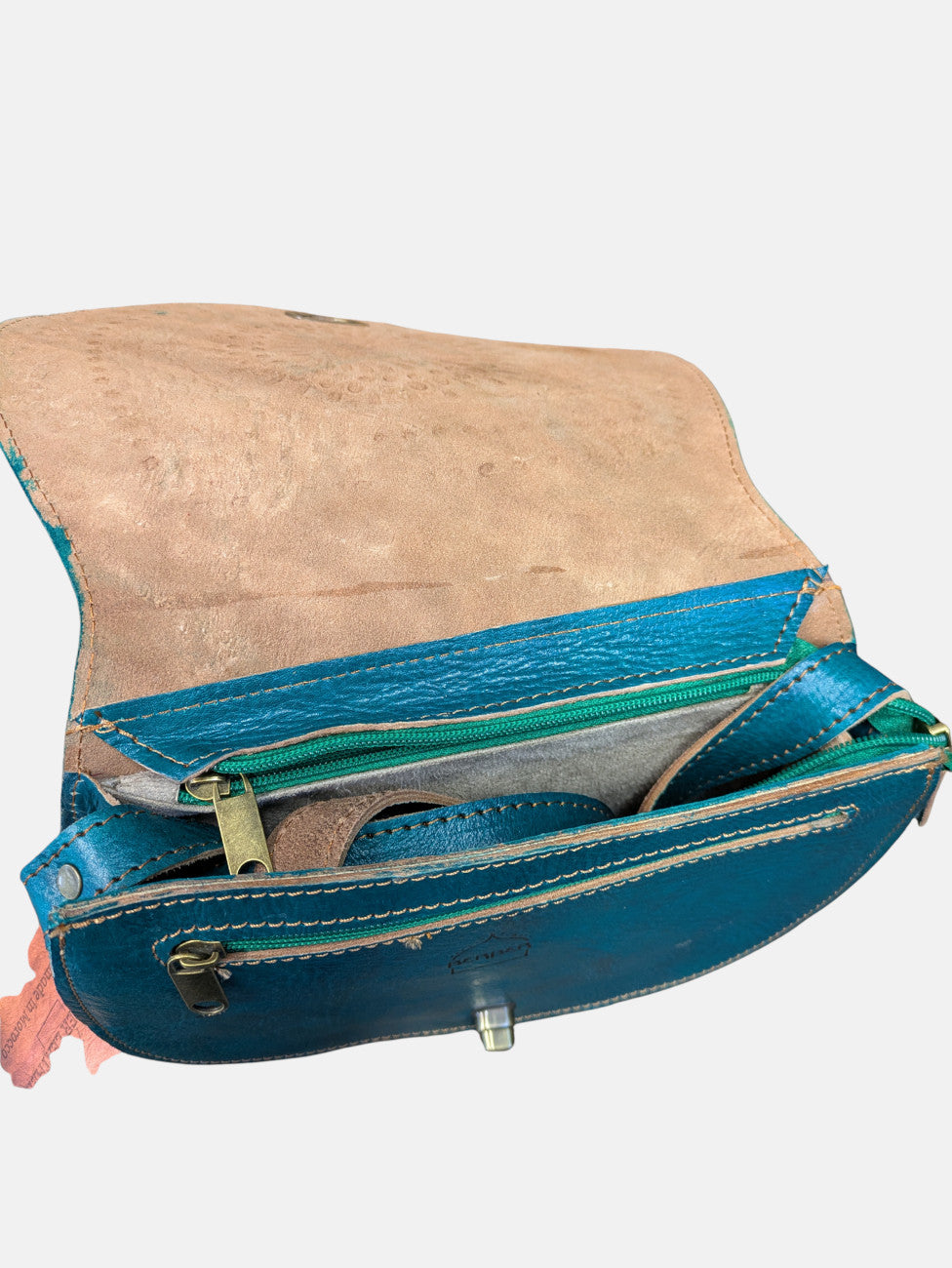 Second - The Temara Embossed Saddle Bag in Teal