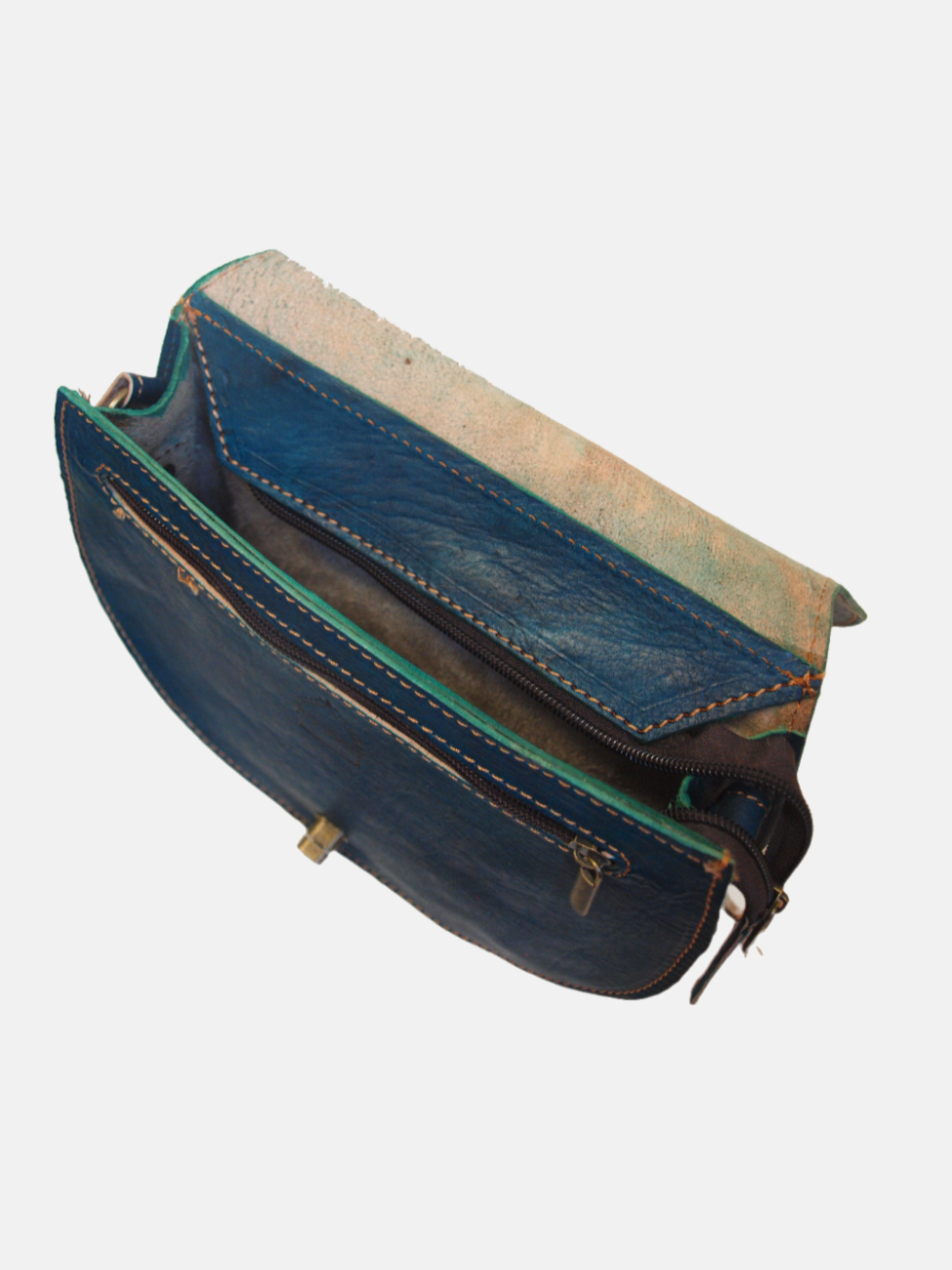 The Temara Embossed Saddle Bag in Teal