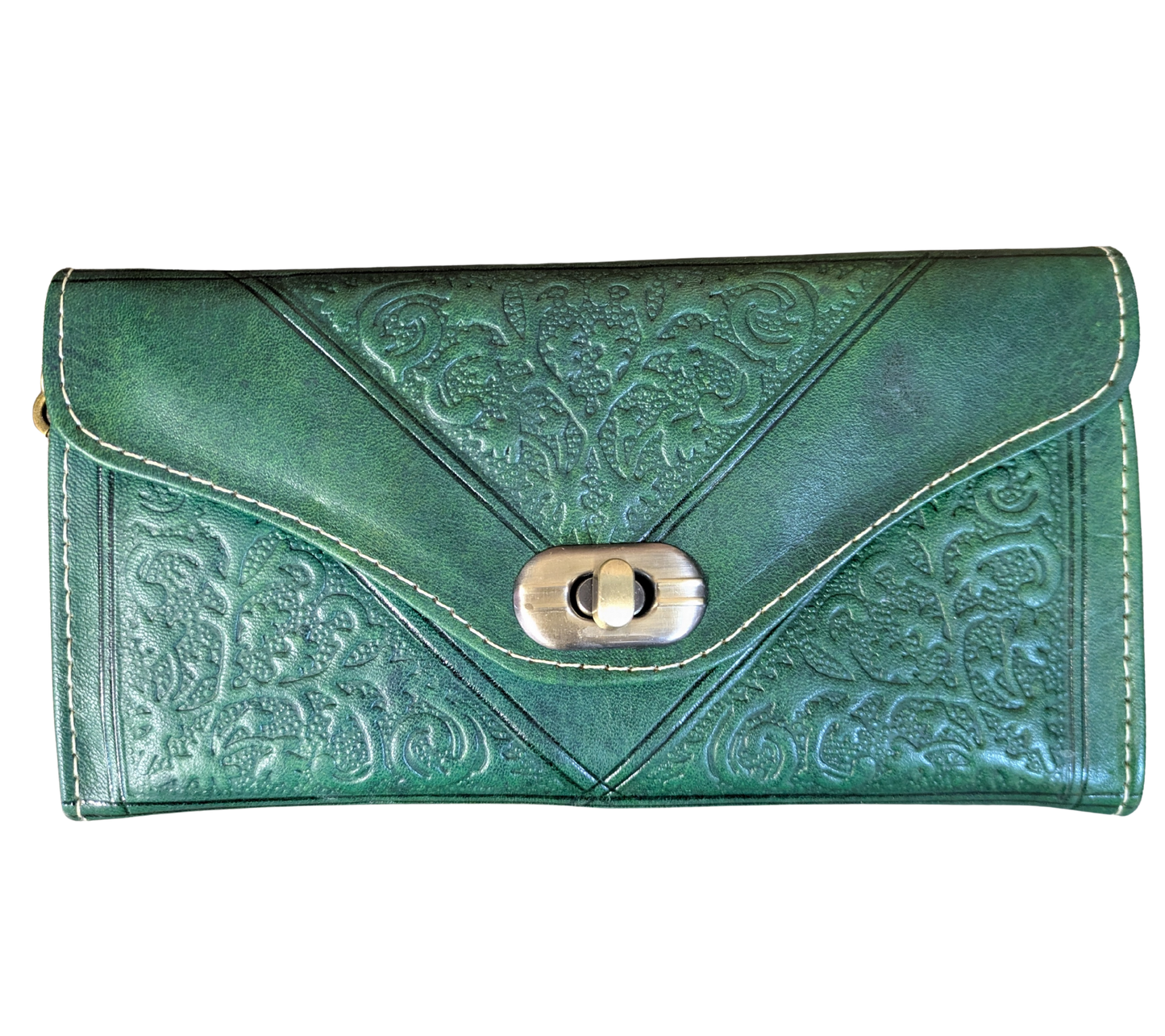 Second - Leather Tri-Fold Purse Green