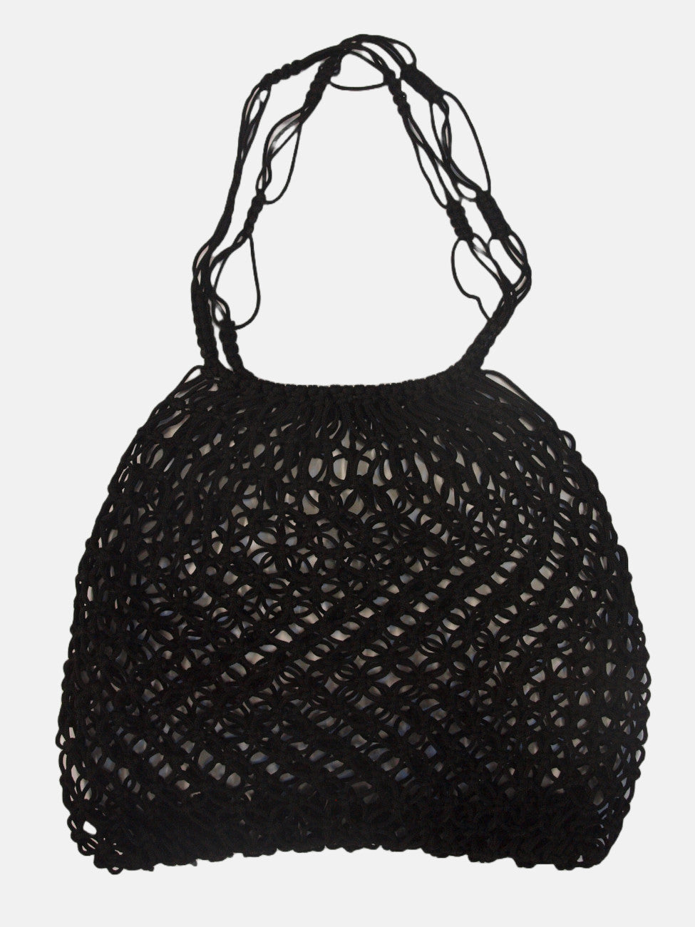 De Nador Macrame Tote in het zwart