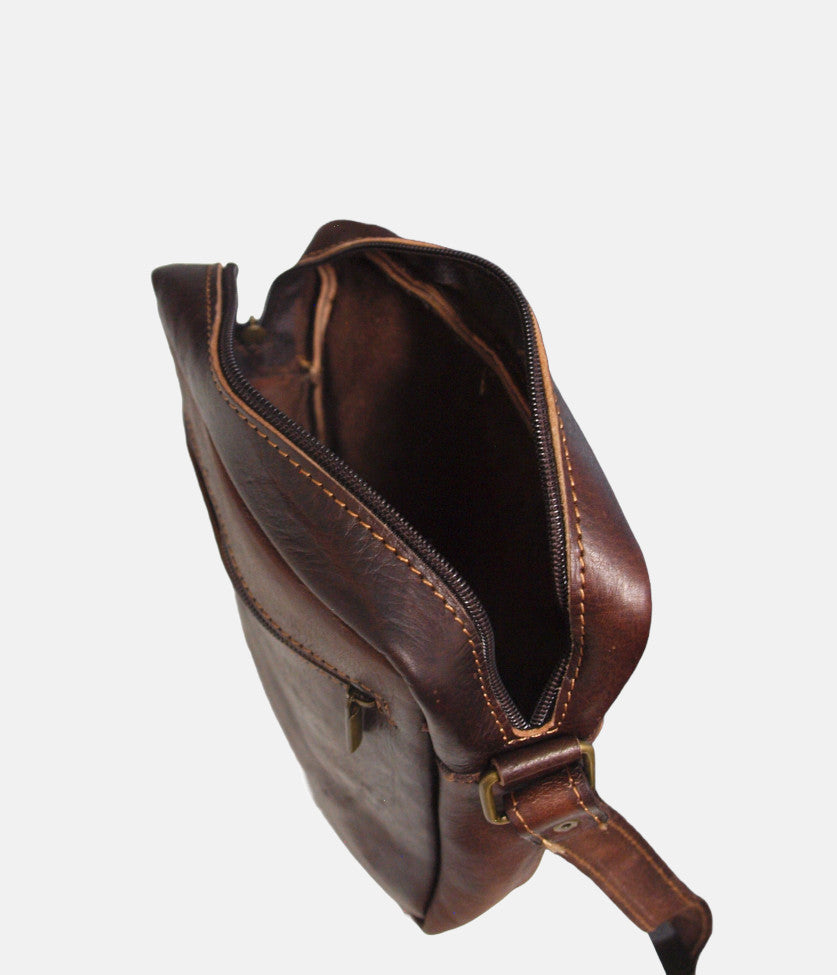 The Martil Small Messenger Bag in Dark Brown