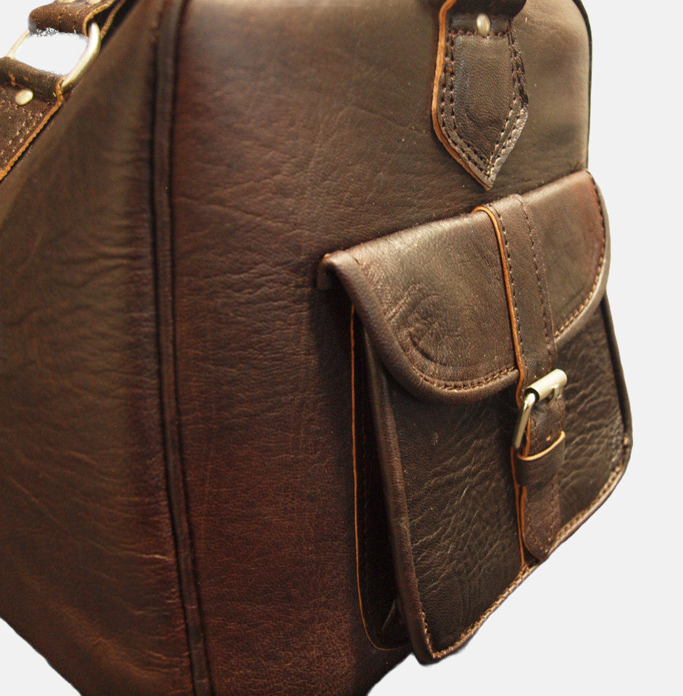 The Rabat Overnight Bag in Dark Brown