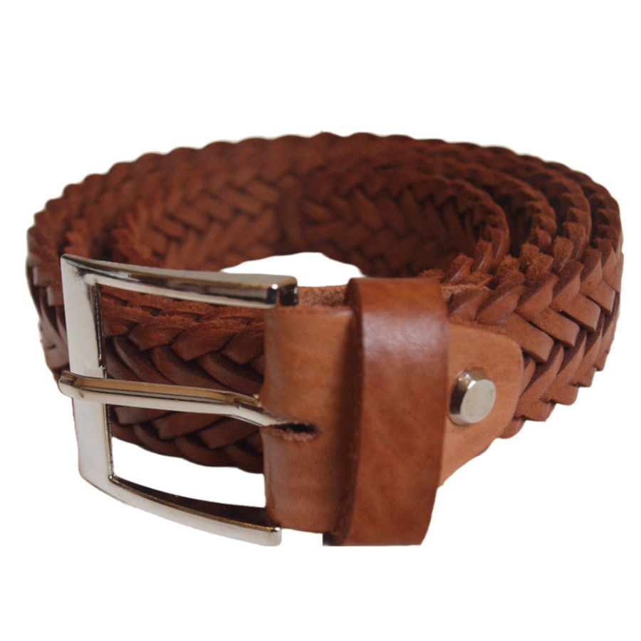 Braided Leather Belt in TanQuality Leather Bags Shop | Leather Bag ...