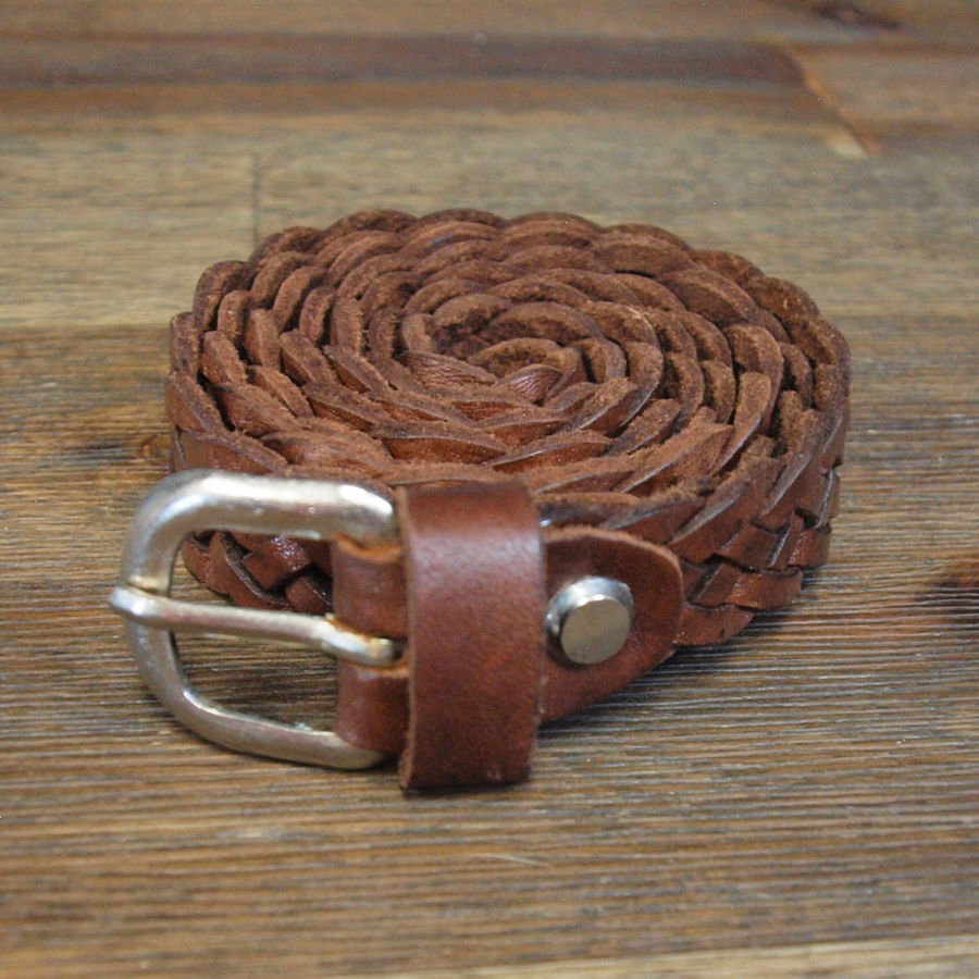 Picture of Narrow Braided Belt in Brown