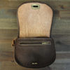 Picture of Sample - The Temara Embossed Saddle Bag in Dark Brown