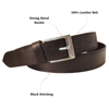 Picture of Black Leather Belt with Black Stitching - Narrow Width