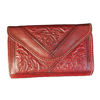 Picture of Small Leather Tri-Fold Purse Oxblood